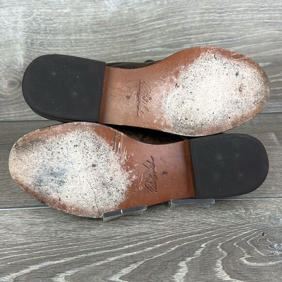 Patricia Nash Silvio Women’s Sz 7 Brown Leather Bark Leaves Print Oxford Shoes - Picture 8 of 12